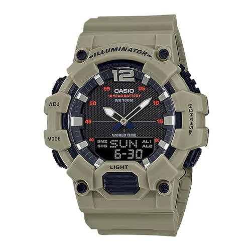 Casio Men's 46mm Classic Analog Digital Display Quartz Watch with Black Dial (Tan)