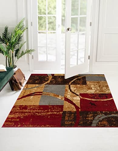 Unique Loom Barista Collection Area Rug - Kouillou, 7'1" x 7'1" Square