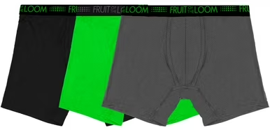 Fruit of the Loom Men's Breathable Cotton Micro-Mesh Boxer Briefs 3-Pack