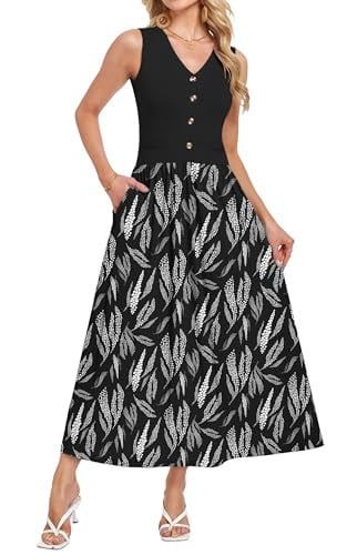 Molerani Women's Sleeveless V-Neck Maxi Dress w/ Pockets Deal