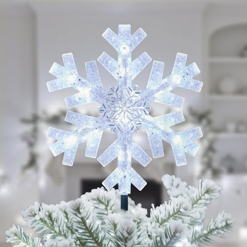 Brightown Christmas Tree Topper 3D Snowflake  
