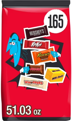 Hershey Assorted Flavored Halloween Candy, 51.03 oz 165 Pieces