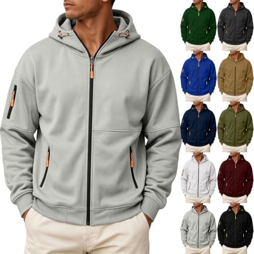 Zip Up Tactical Fleece Hoodie Jacket Deal