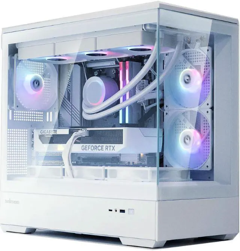 Zalman P30 Premium 3 x 120mm ARGB Fan MicroATX Computer Case (White)