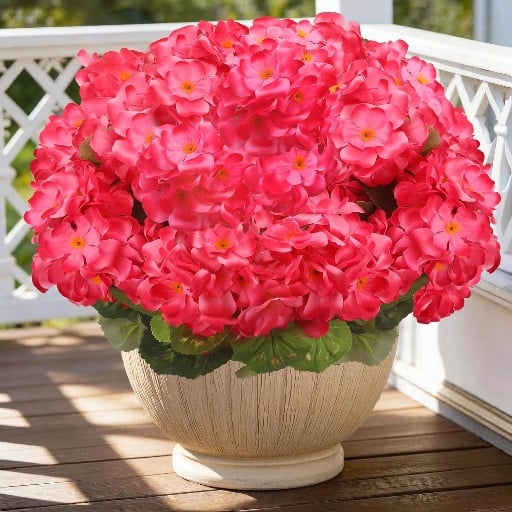 UV Resistant Realistic Geranium Fake Flowers 6-Pack Deal