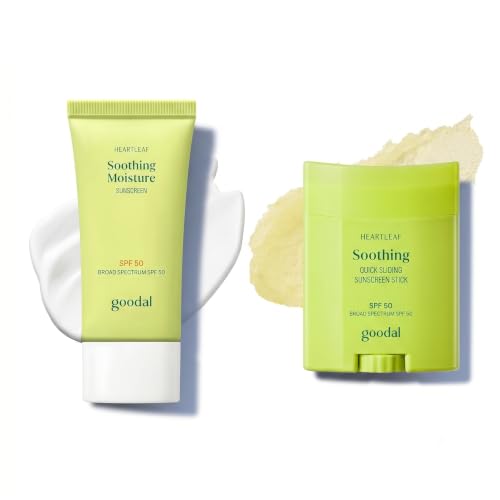 Goodal Heartleaf Soothing Moisture Sunscreen + Heartleaf Soothing Quick Sliding Sunscreen Stick Bundle Deal