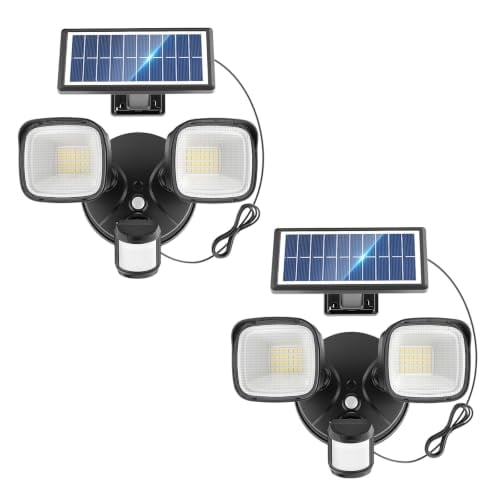 Solar Motion Sensor Outdoor Security Lights 36W, 2-Pack