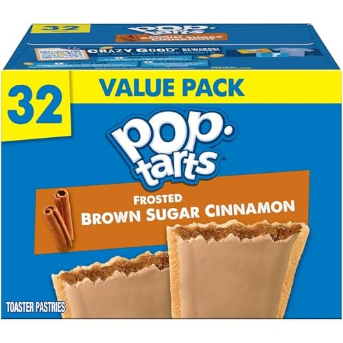 Pop-Tarts Toaster Pastries, Frosted Brown Sugar Cinnamon, 32 Count