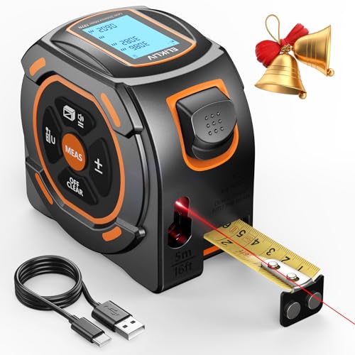 Elikliv Laser Tape Measure 2-in-1, 197Ft Laser & 16Ft Digital Tape Measure Deal