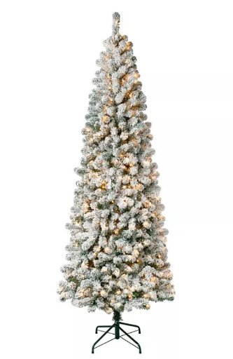 First Traditions 7.5' Acacia Medium Flocked Pre-Lit Tree