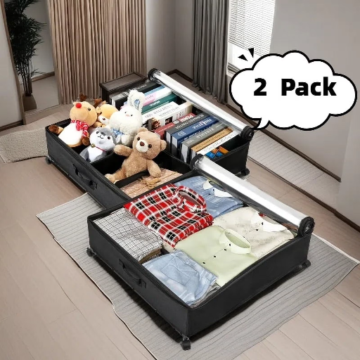 Keenstone Under Bed Storage with Wheels (2-Count, 156L) Deal