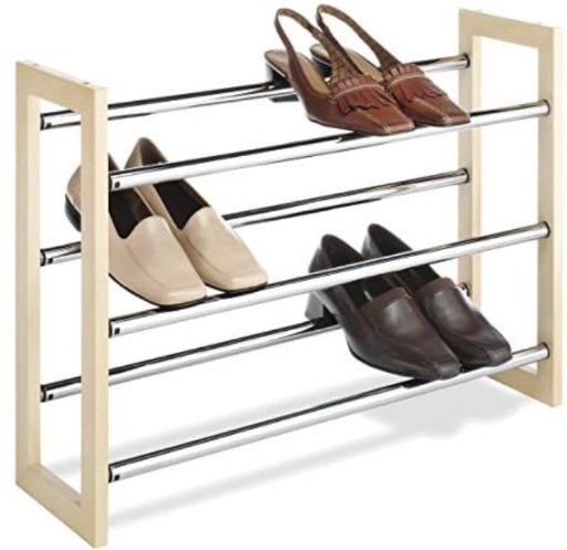 Whitmor Expandable Stackable 3-Tier Shoe Rack