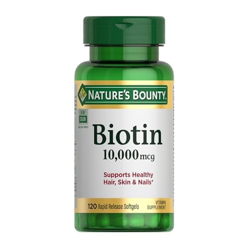 Nature's Bounty Biotin Hair Skin and Nails Vitamins, 10,000 mcg 120 Softgels Deal