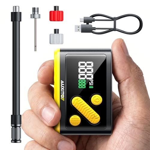 AUXITO 120 PSI Mini Electric Bike Pump w/ Auto Stop & Gauge Deal