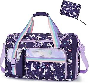 WOOMADA Kid’s Duffle Bag with Wet Pocket and Trolley Sleeve