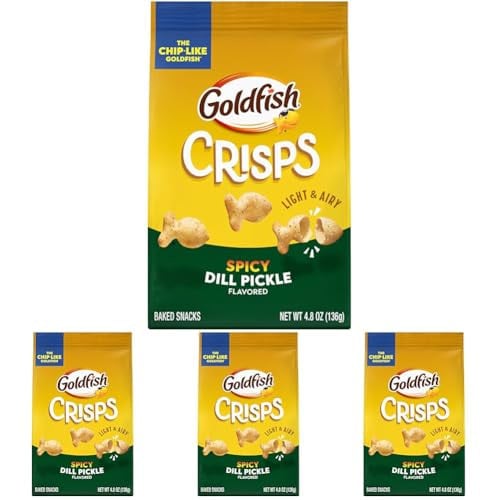 4-Pack 4.8-Ounce Goldfish Crisps Baked Chip Crackers (Spicy Dill Pickle)