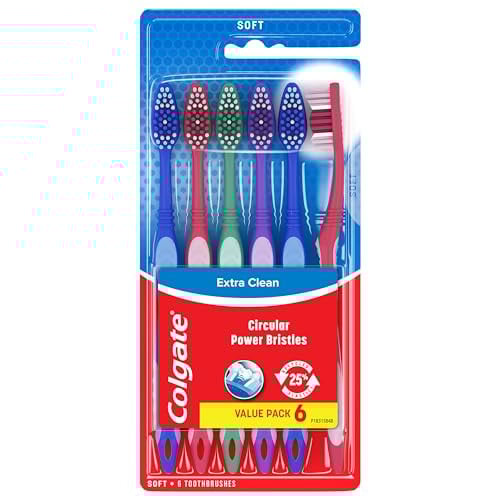 Colgate Extra Clean Soft Toothbrush 6 Count