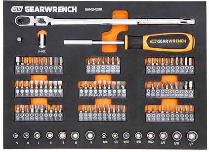 GEARWRENCH GWMSMBS01 105 Piece 1/4” Drive Slim Head Mechanics Tool Set Deal