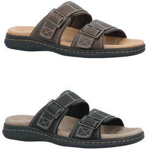 George Men's Marina Two Buckle Band Comfort Slide Sandals