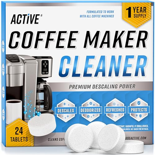 Coffee Machine Cleaner Descaler Tablets, 24 Count