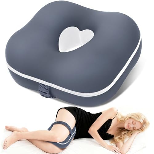 DownyCloud Memory Foam Knee Pillow for Side Sleepers, Gray Deal