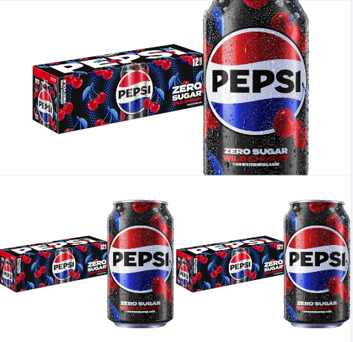 Pepsi Wild Cherry Zero Sugar Soda - 3 packs (36 Cans) Deal