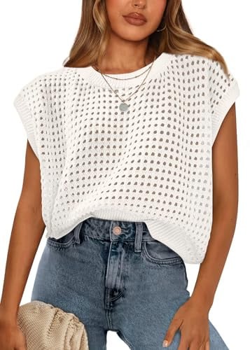 Short Sleeve Hollow Out Sweater Tops   Deal