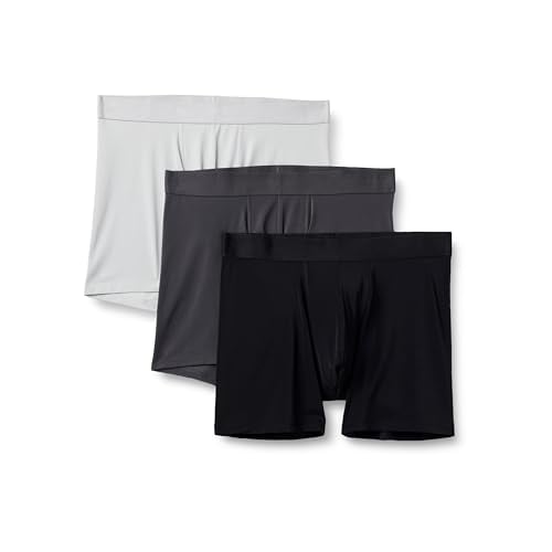 Amazon Essentials Men's 3-Pack Microfiber Boxer Shorts Underwear (Mid Leg Length)