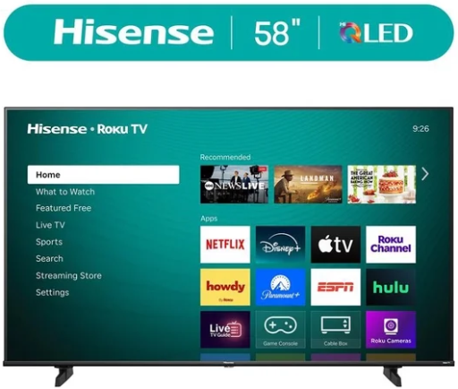 Hisense 58-Inch 4K UHD QLED Smart Roku TV Deal