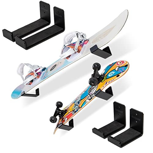 GoSports Universal Snowboard & Skateboard Wall Mount Display Racks 2-Pack Deal