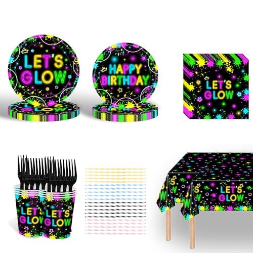 146-Piece Neon Party Supplies Set Deal