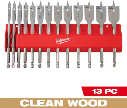 Milwaukee High Speed Wood Spade Bit Set (13-Piece)