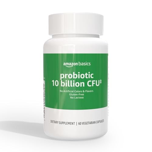 Amazon Basics Daily Probiotic 10 Billion Active Cultures 60 Count
