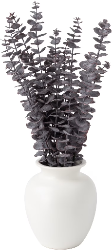23" Mainstays Artificial Purple Eucalyptus in White Ceramic Vase Deal