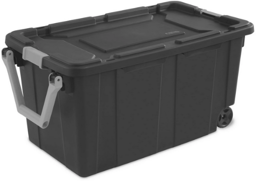 Sterilite 40-Gallon Extra Large Wheeled Plastic Storage Bin w/ Handle (Gray)