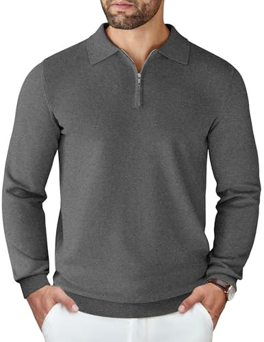 Men's Polo-Neck Zipper Sweater