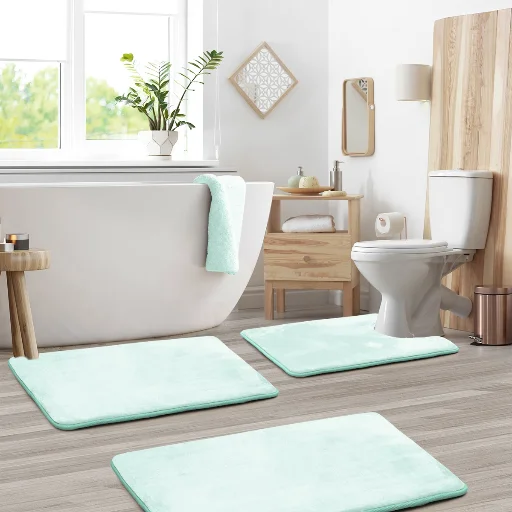 Latitude Run Aighan Ultra Soft Memory Foam Bath Rug Set 3-Piece