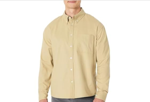 Amazon Essentials Men's Modern Oversized Fit Cotton Button Down Shirt