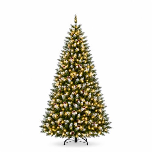 IDEALHOUSE 6' Prelit Flocked Artificial Christmas Tree with 250 LEDs