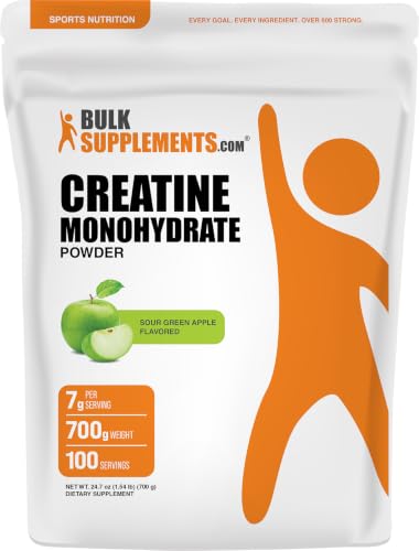 BulkSupplements Creatine Monohydrate Sour Green Apple 700g