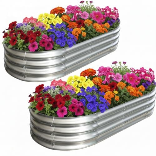 Eclaron Raised Garden Bed Kit, 2 Pack 4x2x1ft Galvanized Deal