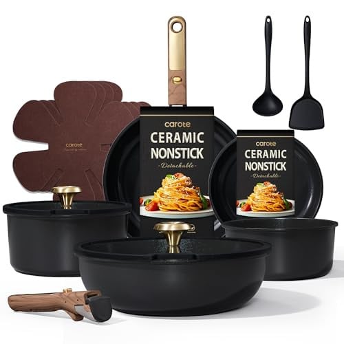 CAROTE 15-Piece Ceramic Cookware Set Deal