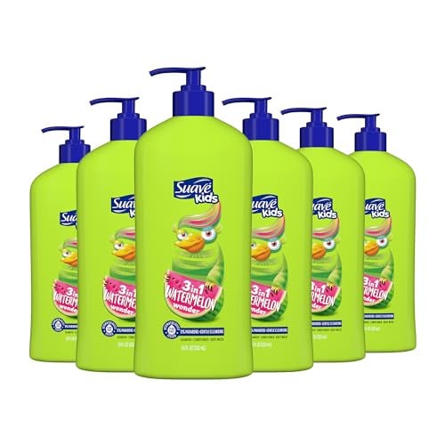 Suave Kids 3-in-1 Tear Free Body Wash Watermelon Wonder 18 Oz 6-Pack Deal