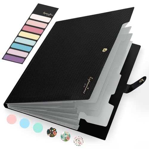 Sooez Accordion File Organizer, Letter Size 5 Pocket Deal