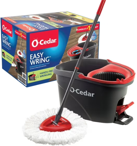 O-Cedar EasyWring Spin Mop Bucket System Microfiber Head Deal