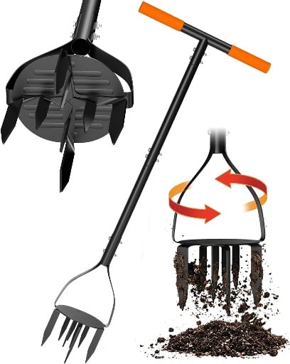 Luvenia Hand Tiller Cultivator with 5.1 Inch Deep 8 Steel Teeth Deal