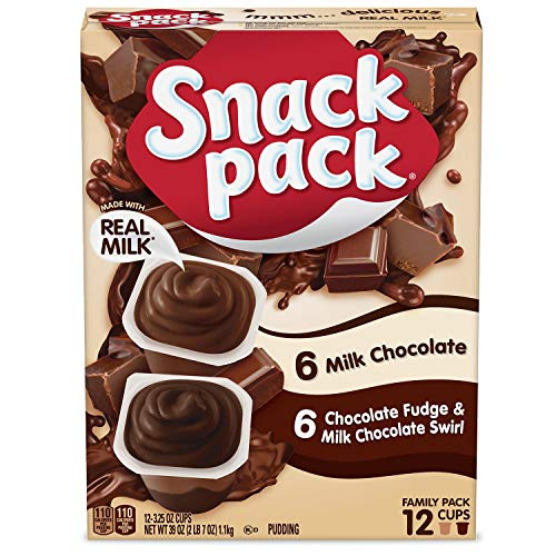 Snack Pack Milk Chocolate and Chocolate Fudge Swirl Pudding Cups 12-Count