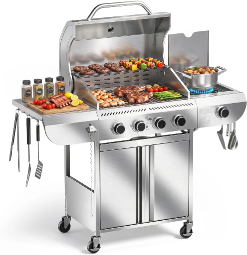 R.W.FLAME 4-Burner 34,000 BTU Stainless Steel Gas Grill Deal