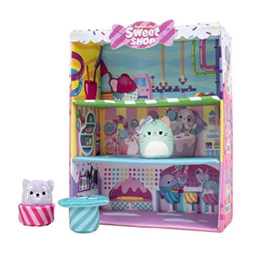 Squishville Sweet Shop Playset w/ 2" Priya, Tres’zure & Bistro Table and Chair