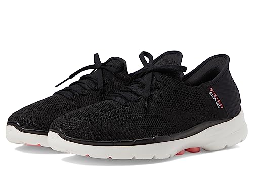 Skechers Women's Hands Free Slip-ins Go Walk 6-Lovely Day Black/Hot Pink 10.5